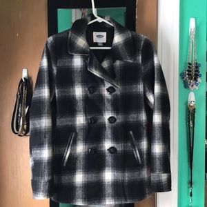 Old navy plaid pea coat